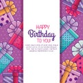 Happy birthday card to presents gifts decoration