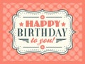 Happy birthday card. Typography letters font type Royalty Free Stock Photo