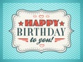 Happy birthday card. Typography letters font type Royalty Free Stock Photo