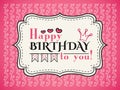 Happy birthday card. Typography letters font type Royalty Free Stock Photo