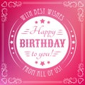 Happy birthday card. Typography letters font type Royalty Free Stock Photo