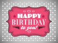 Happy birthday card. Typography letters font type Royalty Free Stock Photo