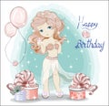 Happy birthday card wiht princess fairy