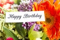 Happy Birthday Card withf Spring Flowers