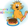 Happy birthday cartoon animal card Royalty Free Stock Photo