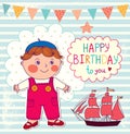 Happy Birthday cartoon card Royalty Free Stock Photo