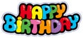 Happy birthday cartoon sign