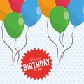 Happy birthday celebration party balloons decoration sticker Royalty Free Stock Photo