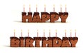 Happy birthday chocolate cake 3d illustration Royalty Free Stock Photo