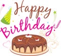 Happy birthday. Chocolate birthday cake Royalty Free Stock Photo