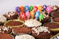 Happy Birthday Chocolate cupcakes Royalty Free Stock Photo