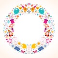 Happy Birthday circle frame border design Royalty Free Stock Photo