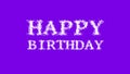 Happy Birthday cloud text effect violet isolated background