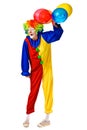 Happy birthday clown with balloons