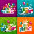 Happy Birthday Collection greeting templates. Invitation cards to the party