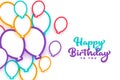 Happy birthday colorful balloons white background design Royalty Free Stock Photo