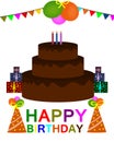 Happy birthday colorful greeting card vector Royalty Free Stock Photo