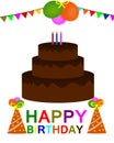 Happy birthday colorful greeting card vector Royalty Free Stock Photo