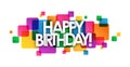 HAPPY BIRTHDAY! colorful overlapping squares banner Royalty Free Stock Photo