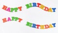 Happy birthday colorful text on a white Royalty Free Stock Photo