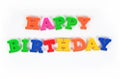 Happy birthday colorful text on a white Royalty Free Stock Photo