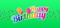 Happy Birthday with Confetti and Balloons Royalty Free Stock Photo