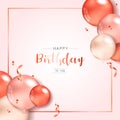 Happy Birthday congratulations, Balloons for Party Holiday Background