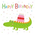 Happy birthday with crocodile
