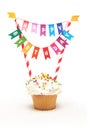 Happy birthday cupcake Royalty Free Stock Photo