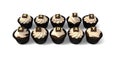 Happy Birthday cupcakes on white background Royalty Free Stock Photo
