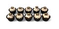 Happy Birthday cupcakes on white background