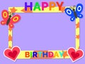 Happy Birthday Cute Colorful Photo Frame Vector