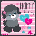 Happy birthday cute dog vector Royalty Free Stock Photo