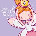 Happy birthday with cute fairy card