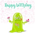 Happy Birthday cute monster card.