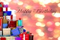 HAPPY BIRTHDAY 3D Gift Mountain Royalty Free Stock Photo