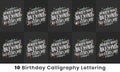 Happy Birthday design bundle. Set of 10 Birthday quote celebration lettering design bundle. Worlds most Awesome 30, 40, 50