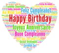 Happy Birthday in different languages Royalty Free Stock Photo