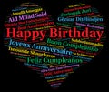 Happy Birthday in different languages Royalty Free Stock Photo