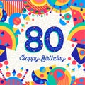 80 eighty year birthday party greeting card