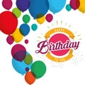 Happy birthday explosion confetti balloons card