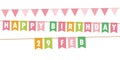 Happy birthday 29 february party flags banner on white background Royalty Free Stock Photo