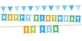 Happy birthday 29 february party flags banner on white background Royalty Free Stock Photo