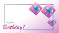 Happy Birthday! Festive frame, gifts Royalty Free Stock Photo