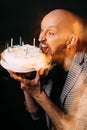 happy birthday festive man holiday cake greeting