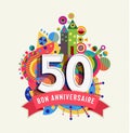 Happy birthday 50 year french greeting card Royalty Free Stock Photo
