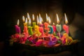 Flaming birthday cyrillic letter candles