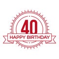 Happy Birthday Fourty years sign Royalty Free Stock Photo