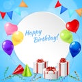 Happy Birthday Frame Realistic Royalty Free Stock Photo