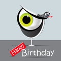 Happy birthday funny card eyes and smile Royalty Free Stock Photo